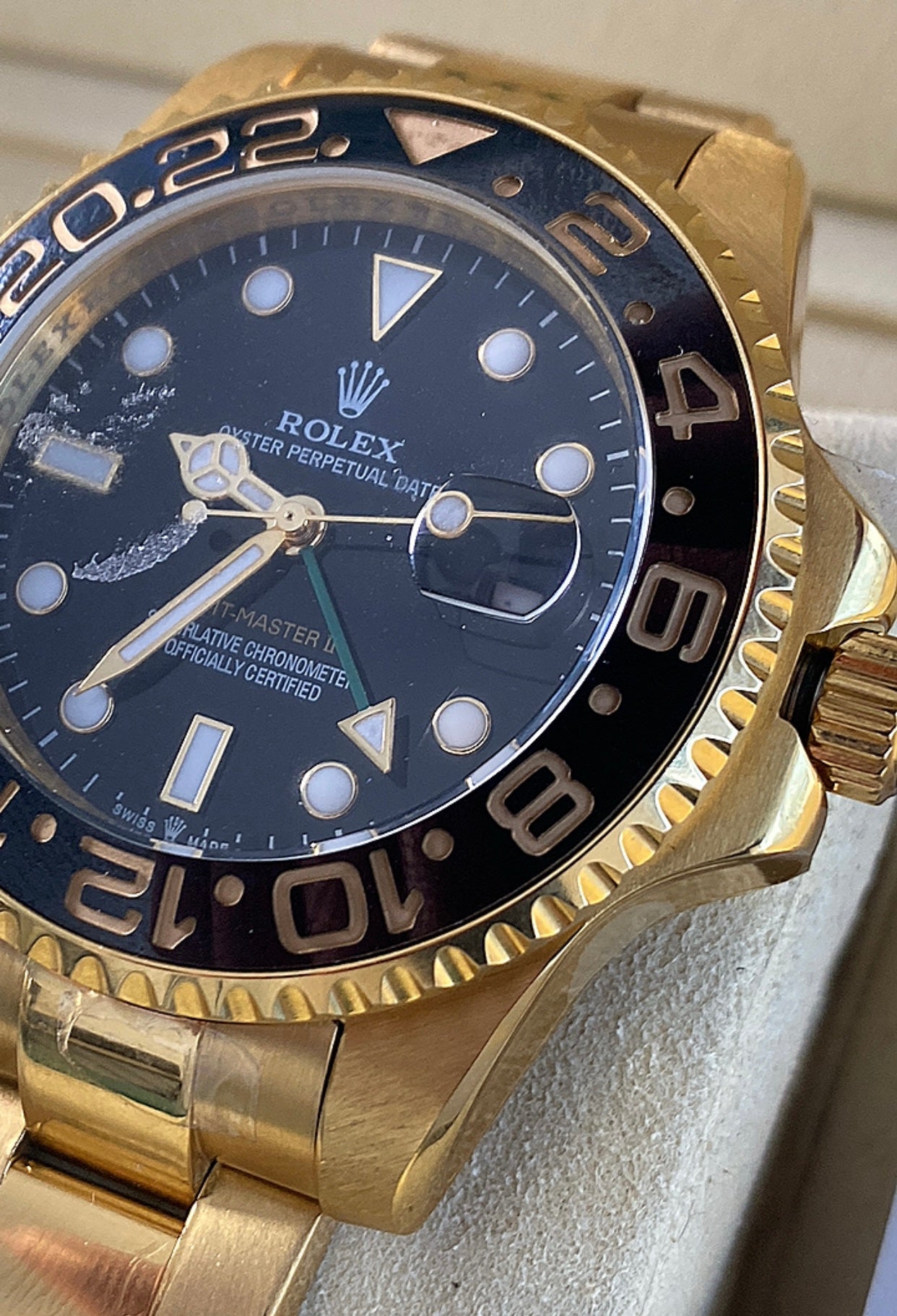 43 mm رولكس جي ام تي ماستر جولد اويستر - مستعملة بحالة الجديد