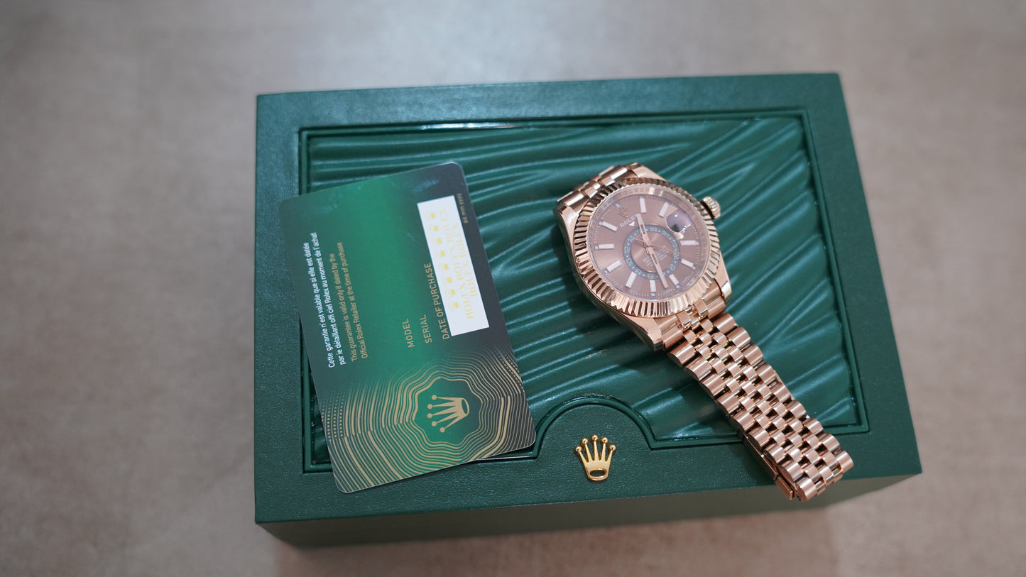 42 mm السعر بالاردني ٣٠٠ دينار رولكس سكاي دولر روز جولد سوبر كواليتي
