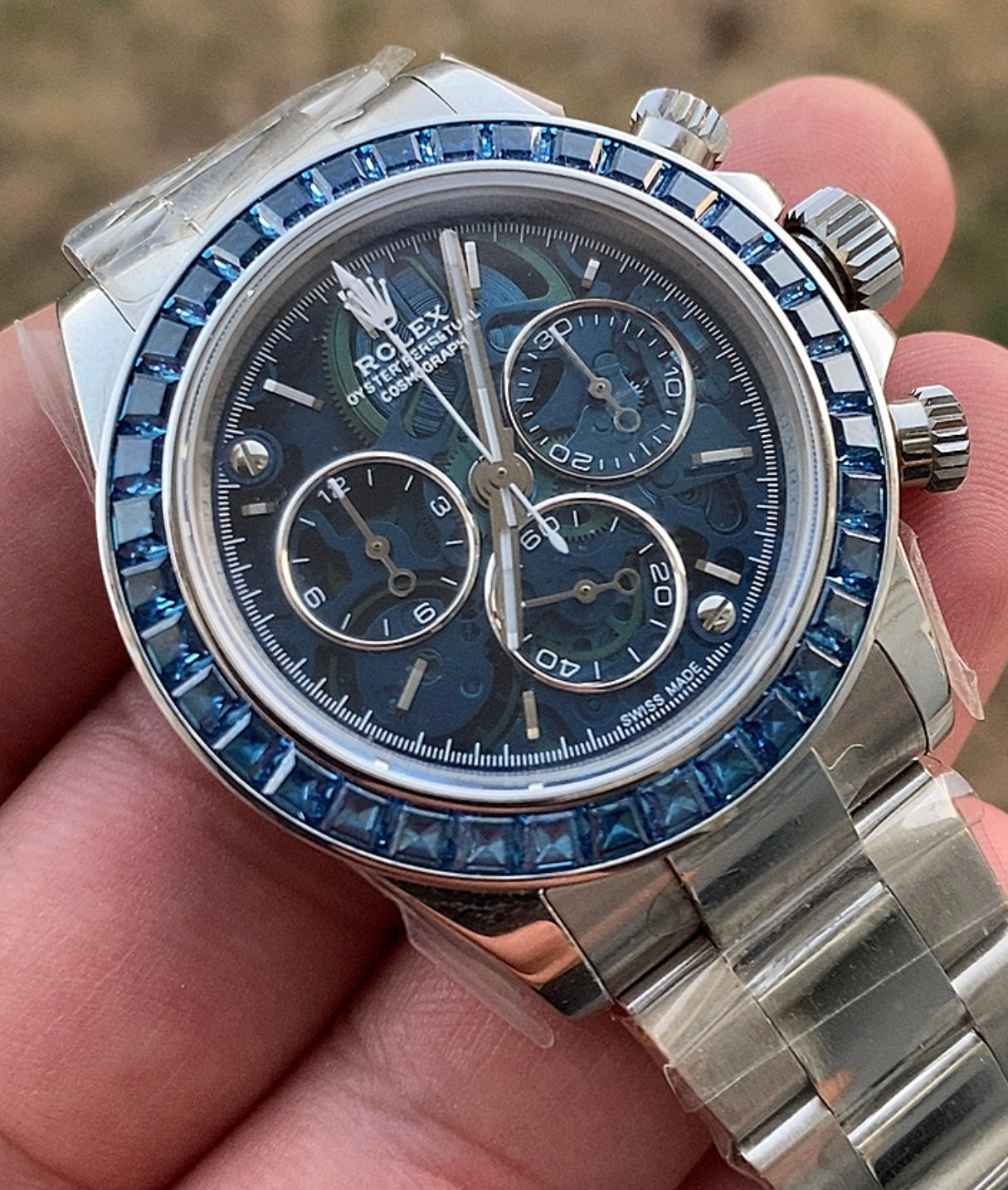 Rolex Daytona Blue Ruby- حبة واحدة طبق الأصل (السعر بالاردني 1500دينار واصلة لعمان)