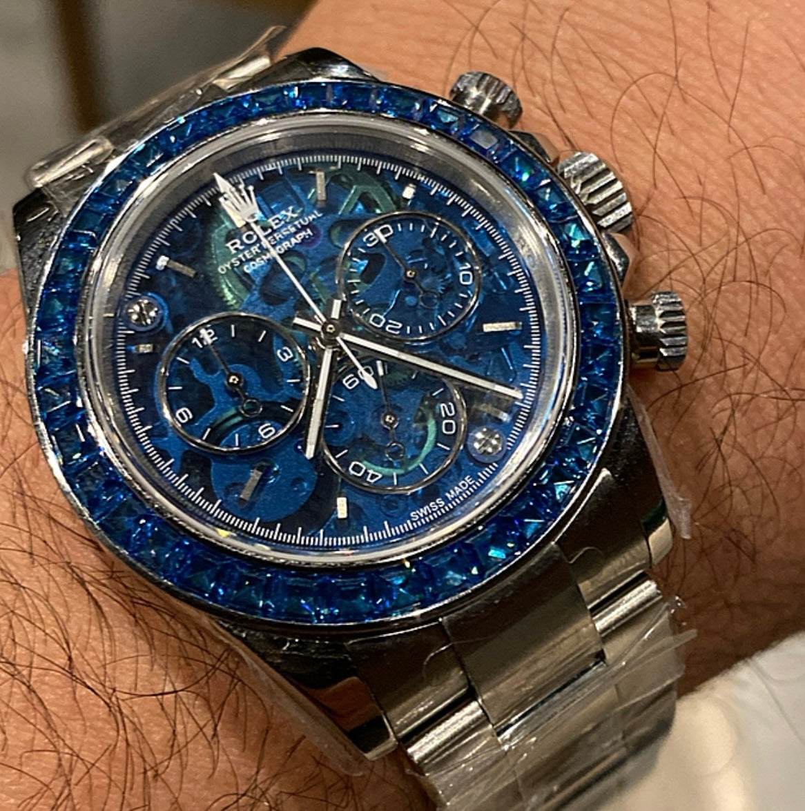روليكس داي تونا بلو روبي - حبة طبق الاصل نادرة ماكينة سويسري نادرة