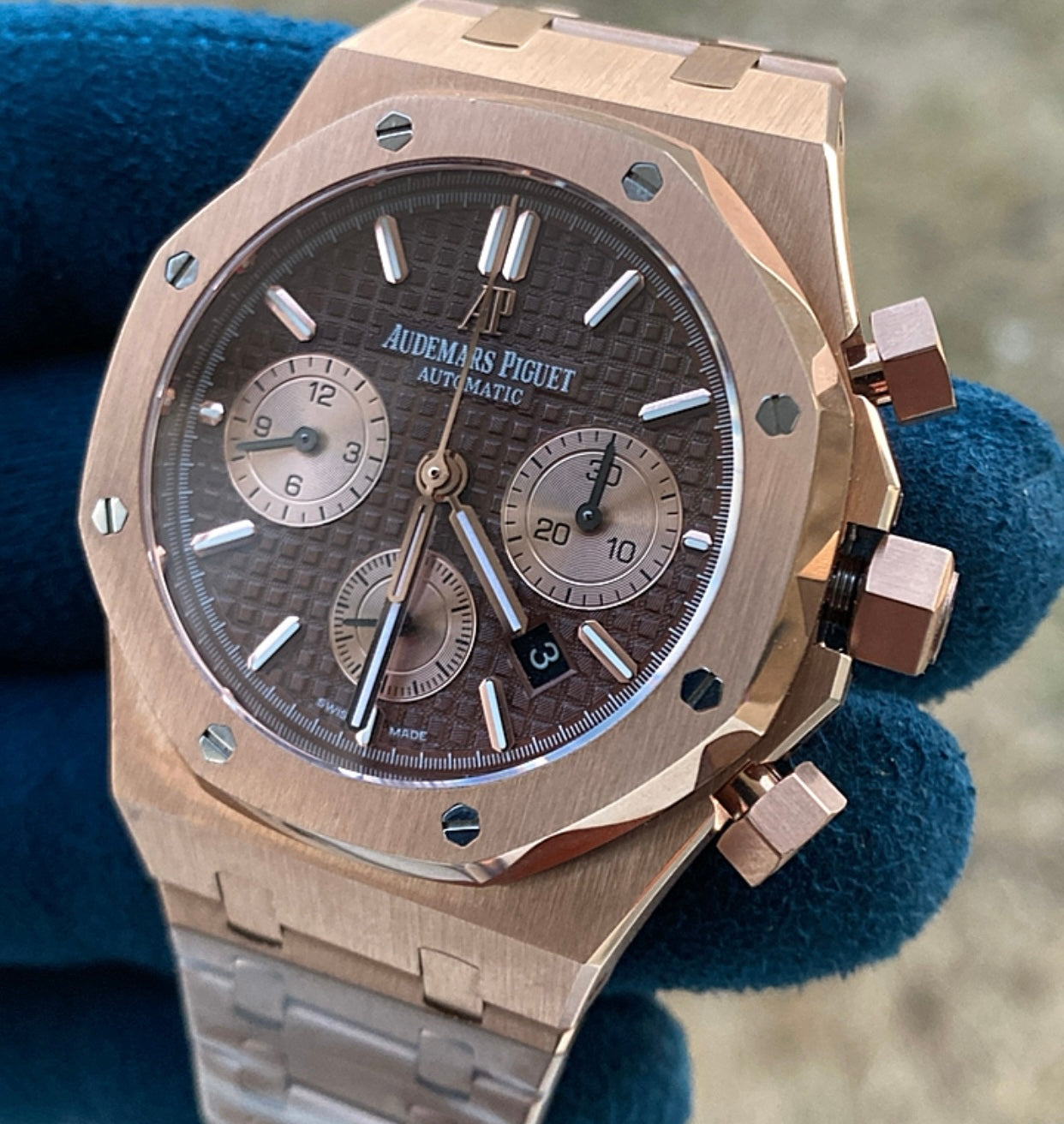 AP - Royal OAK Chronograph - رويال اوك كرونوجراف كلين طبق الاصل ماكينة سويسري
