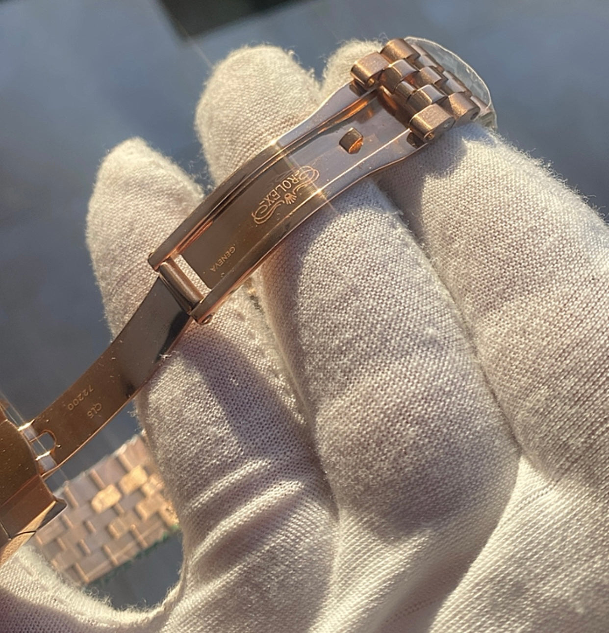 42 mm ساعة رولكس سكاي دولر سوبر كلين - روز جولد بالكامل