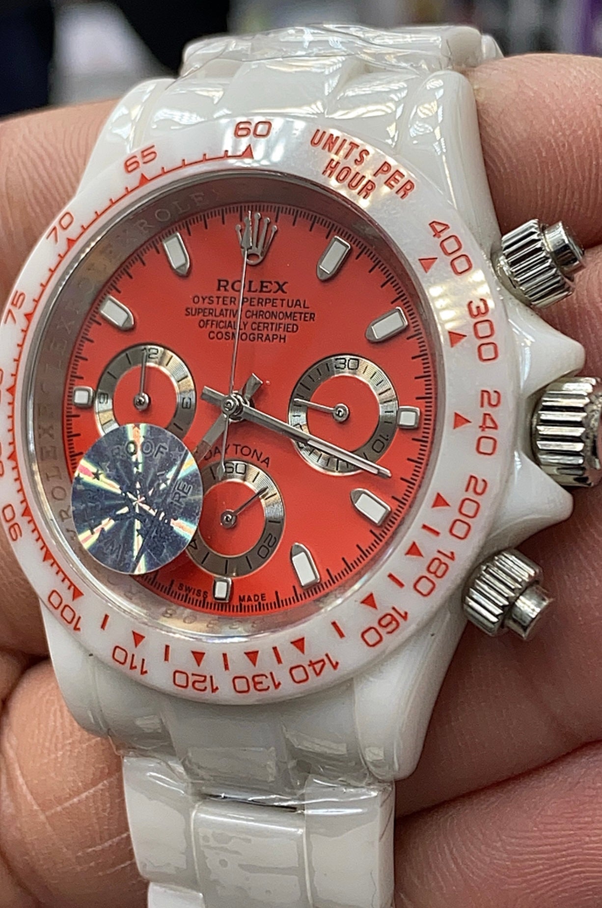 40 mm رولكس دايتونا كوزموجراف سيراميك لون ابيض - متوفر قطعتين