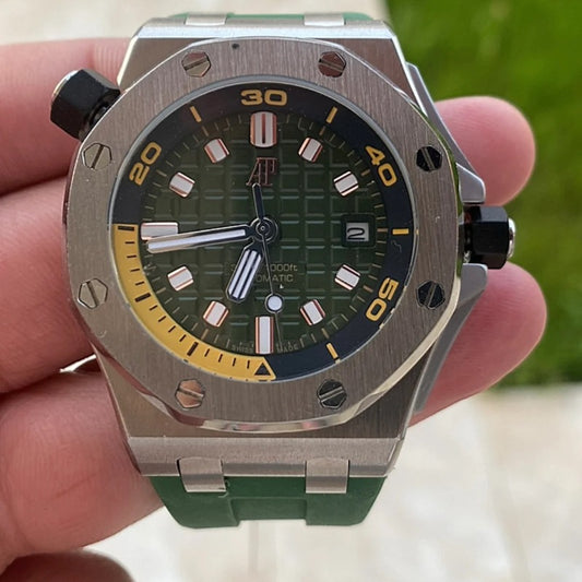 AP offshore 42 mm  - اوف شور كلون طبق الأصل - قطعة واحدةا لون اخضر جيشي   (AP 4)