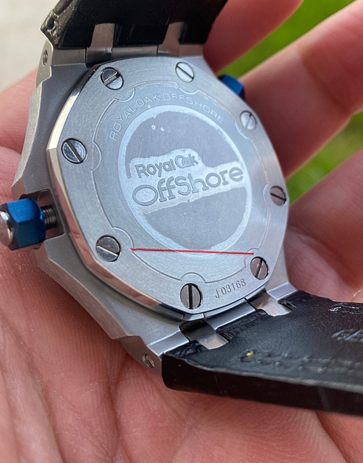 AP offshore 42 mm  - اوف شور كلون طبق الأصل - قطعة واحدة لون فسفور ستراب جلد   (AP 3)