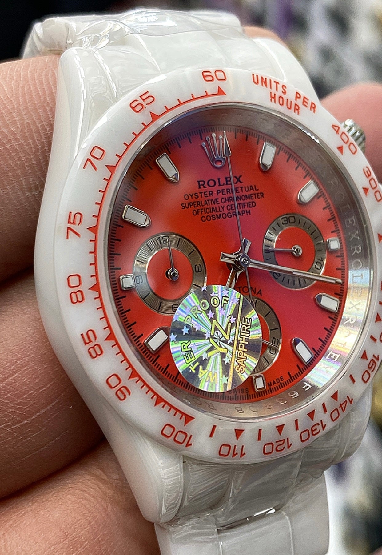 40 mm رولكس دايتونا كوزموجراف سيراميك لون ابيض - متوفر قطعتين