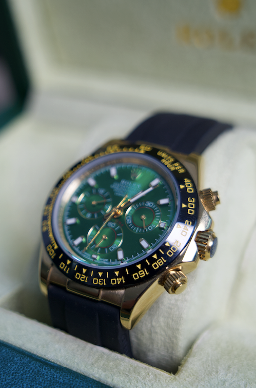 40 mm رولكس دايتونا رابر لون اخضر - قطعة واحدة