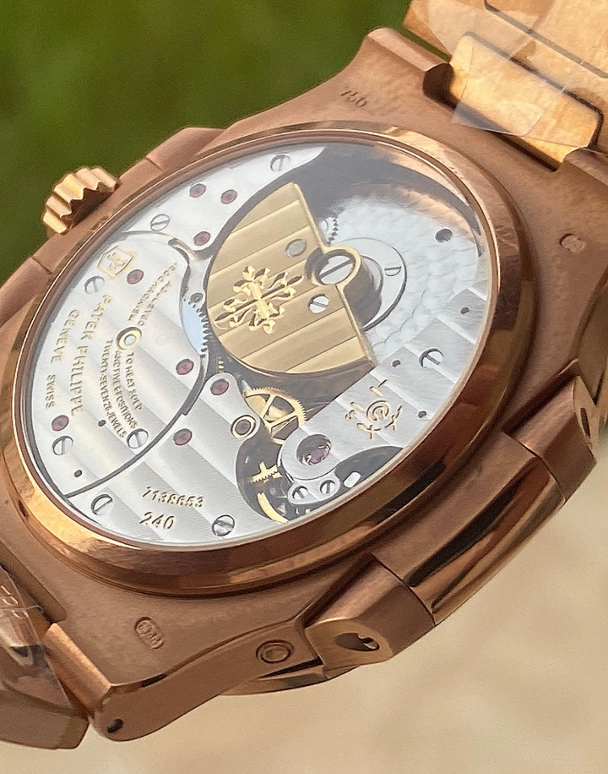  40 mm patek philippe 5712 - تطابق ١٠٠٪ ماكينة سويسري ذهب وردي عيار ١٨ طلاء بنفس درجة الباتيك