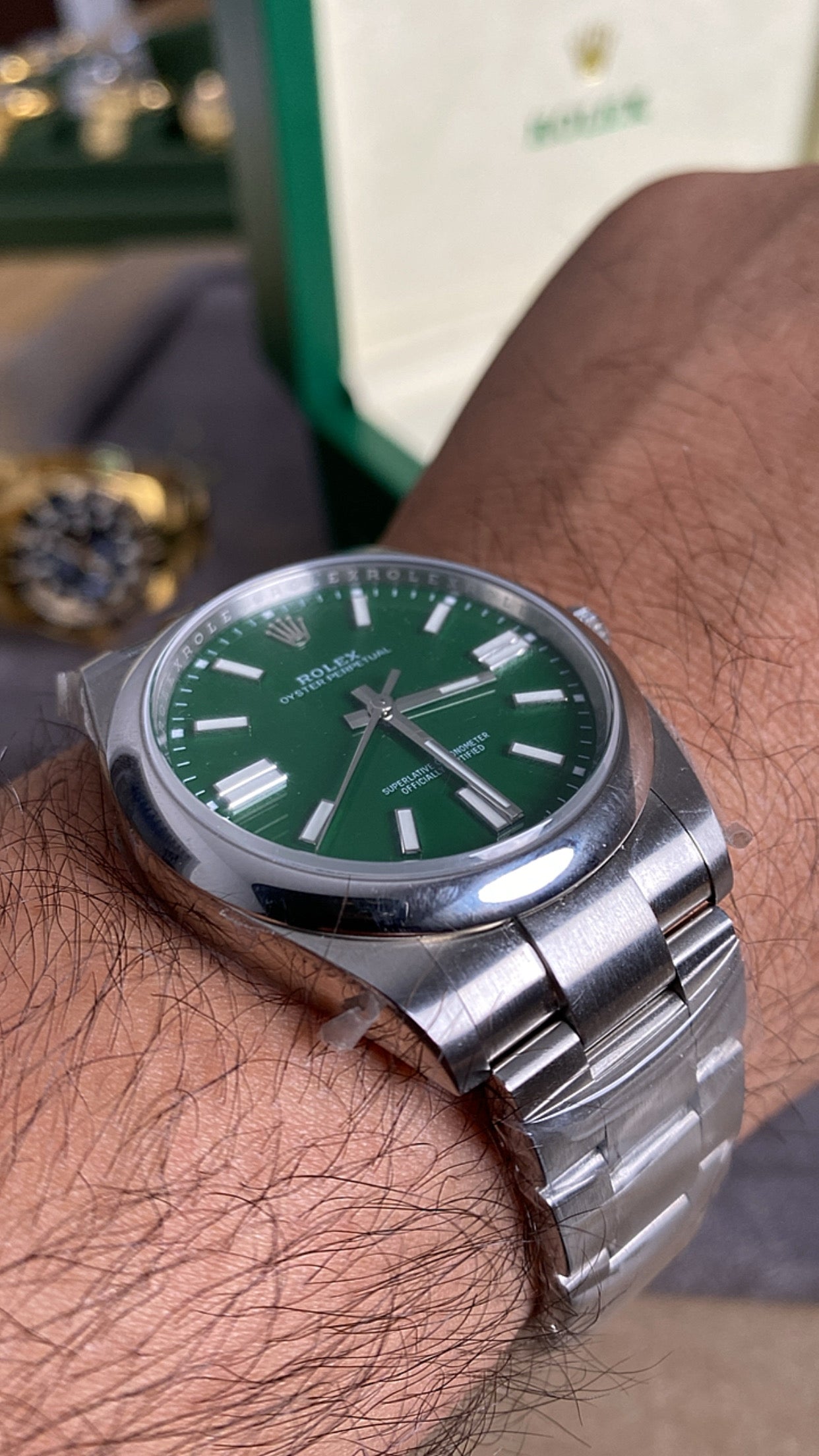 رولكس اويستر بربتشوال مينا اخضر -كلين طبق الأصل