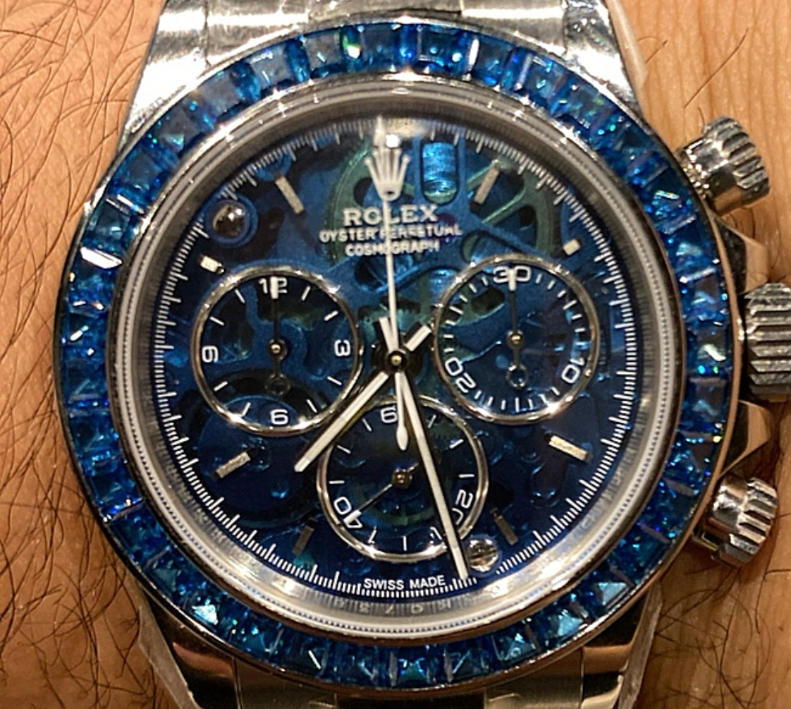 روليكس داي تونا بلو روبي - حبة طبق الاصل نادرة ماكينة سويسري نادرة