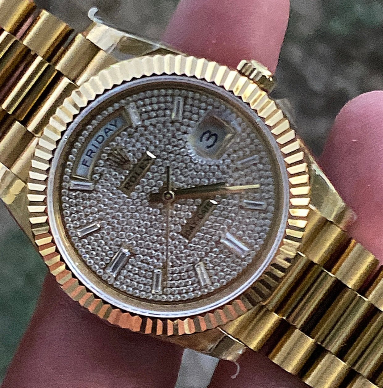 روليكس داي ديت مينا باڤيد - ساعة نادرة جدا - الساعة كليون طبق الاصل ماكينة سويسري