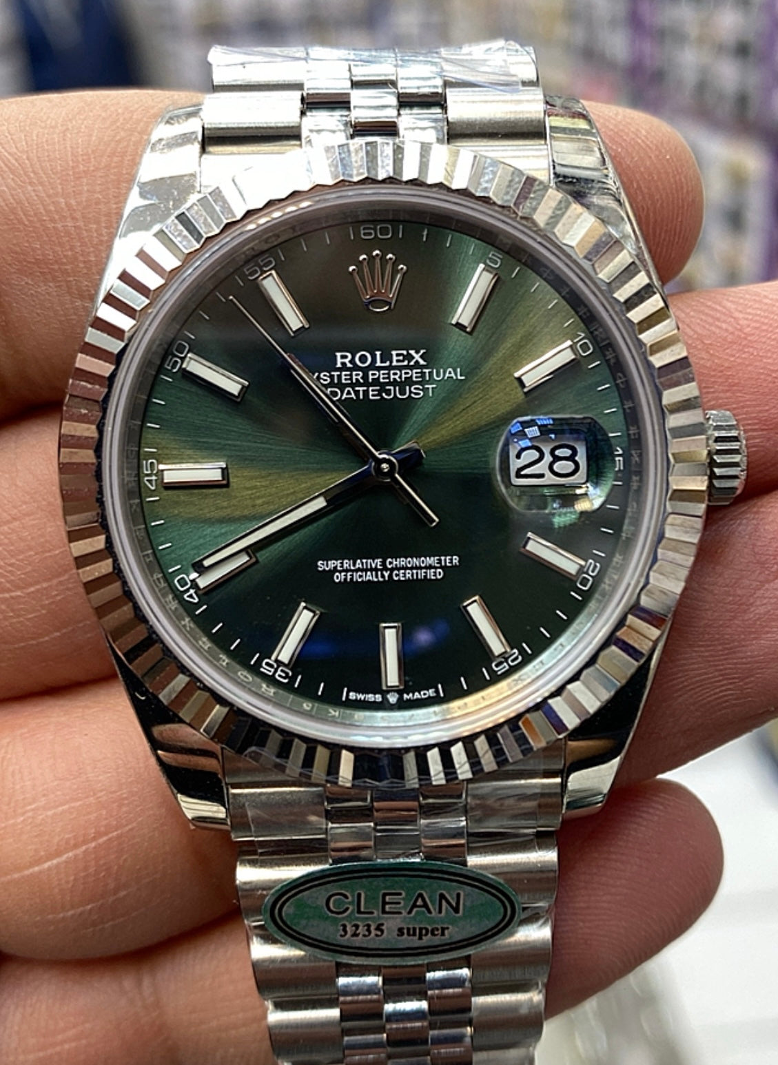 41 mm رولكس دي جست زيتوني اصدار ٢٠٢٣ كلين تايتل  قطعة واحدة