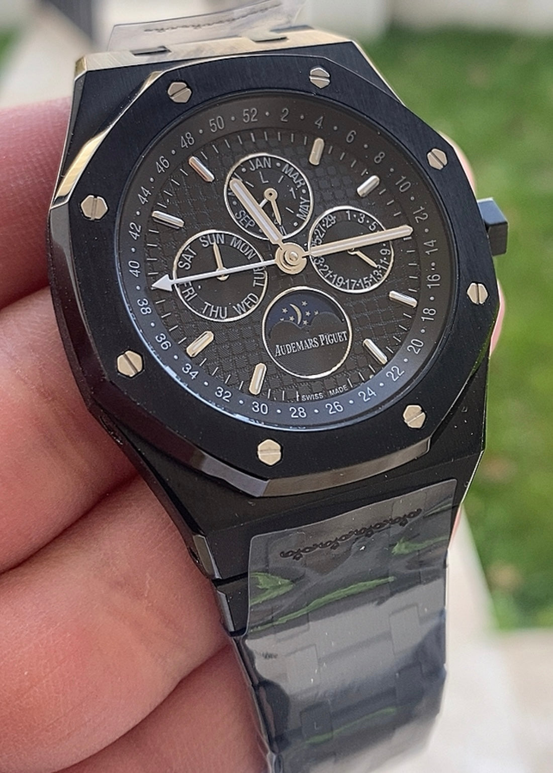 AP Calendar-black matt 41 mm  (كلين تايتل)