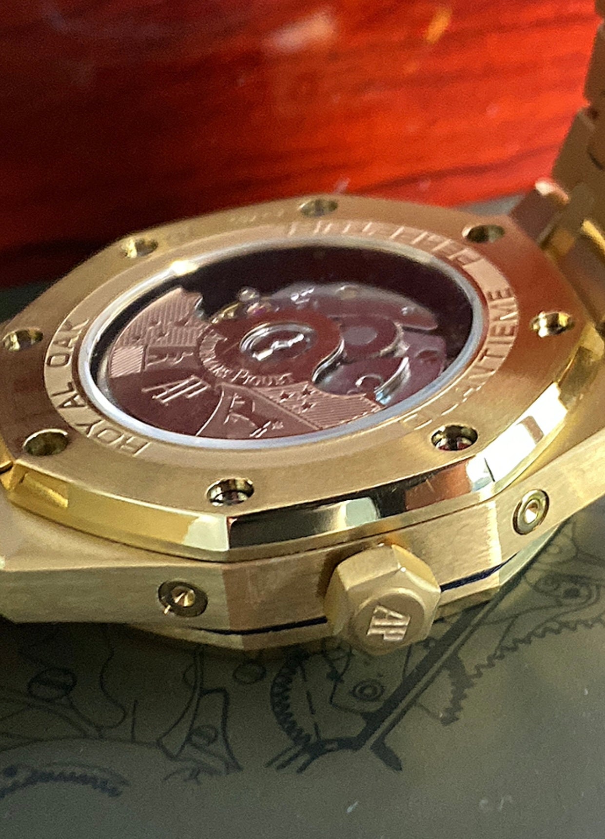 AP Royal Oak Calendar Full gold 41 mm - مصنع كلون طبق الاصل