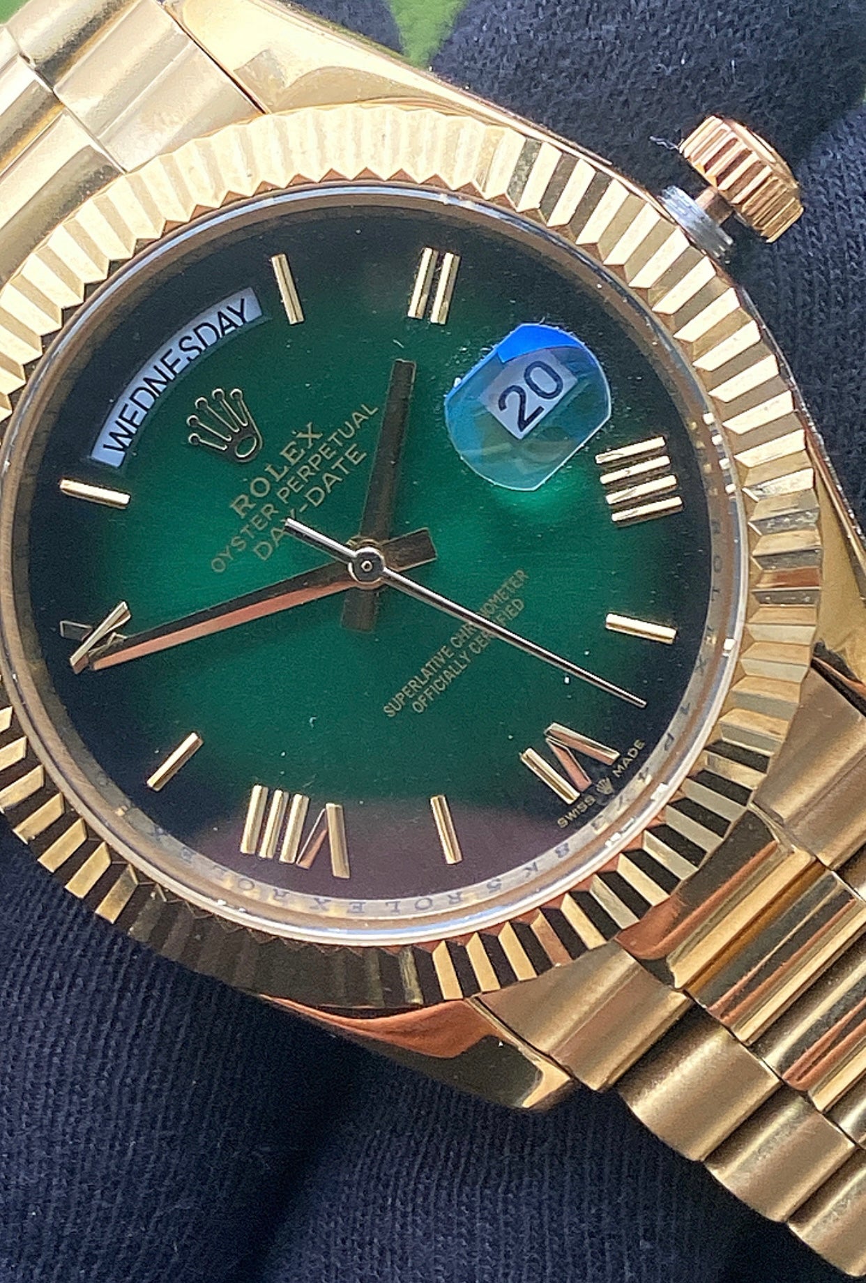 40 mm رولكس داي ديت يالو جولد جرين اومبريه - جراند ماستر