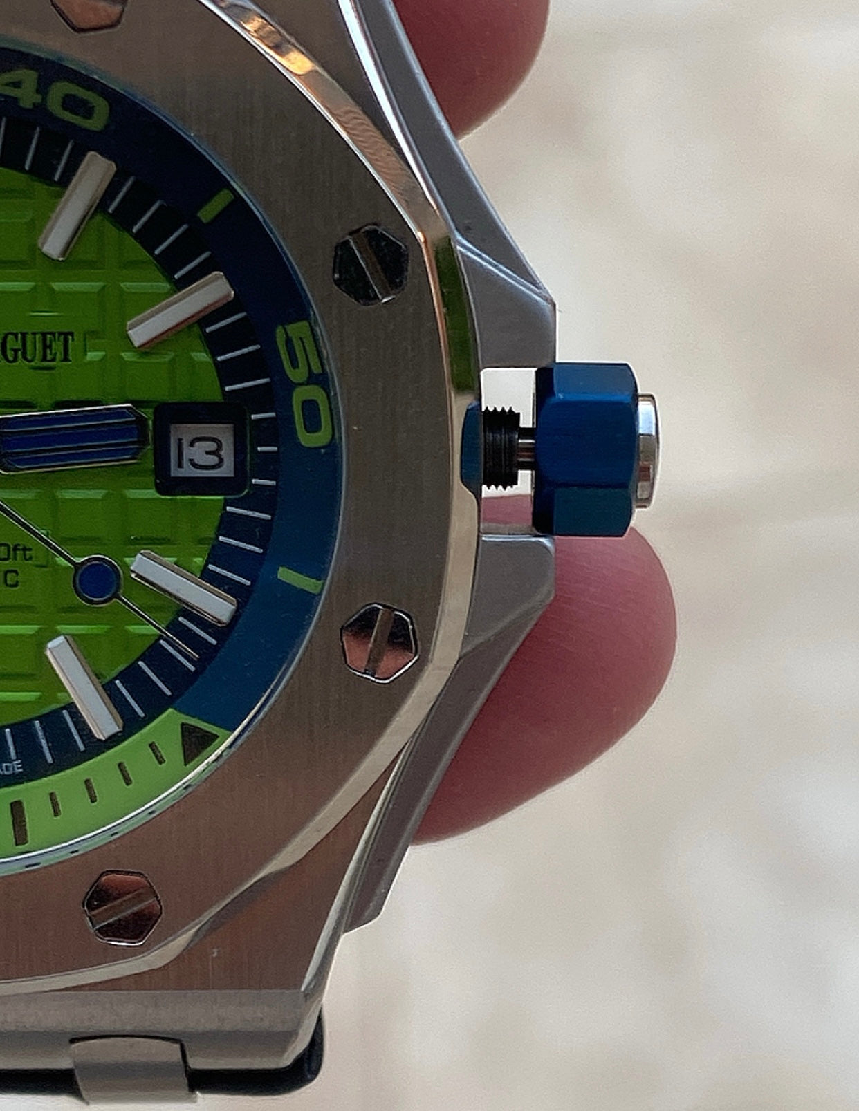 AP offshore 42 mm  - اوف شور كلون طبق الأصل - قطعة واحدة لون فسفور ستراب جلد   (AP 3)