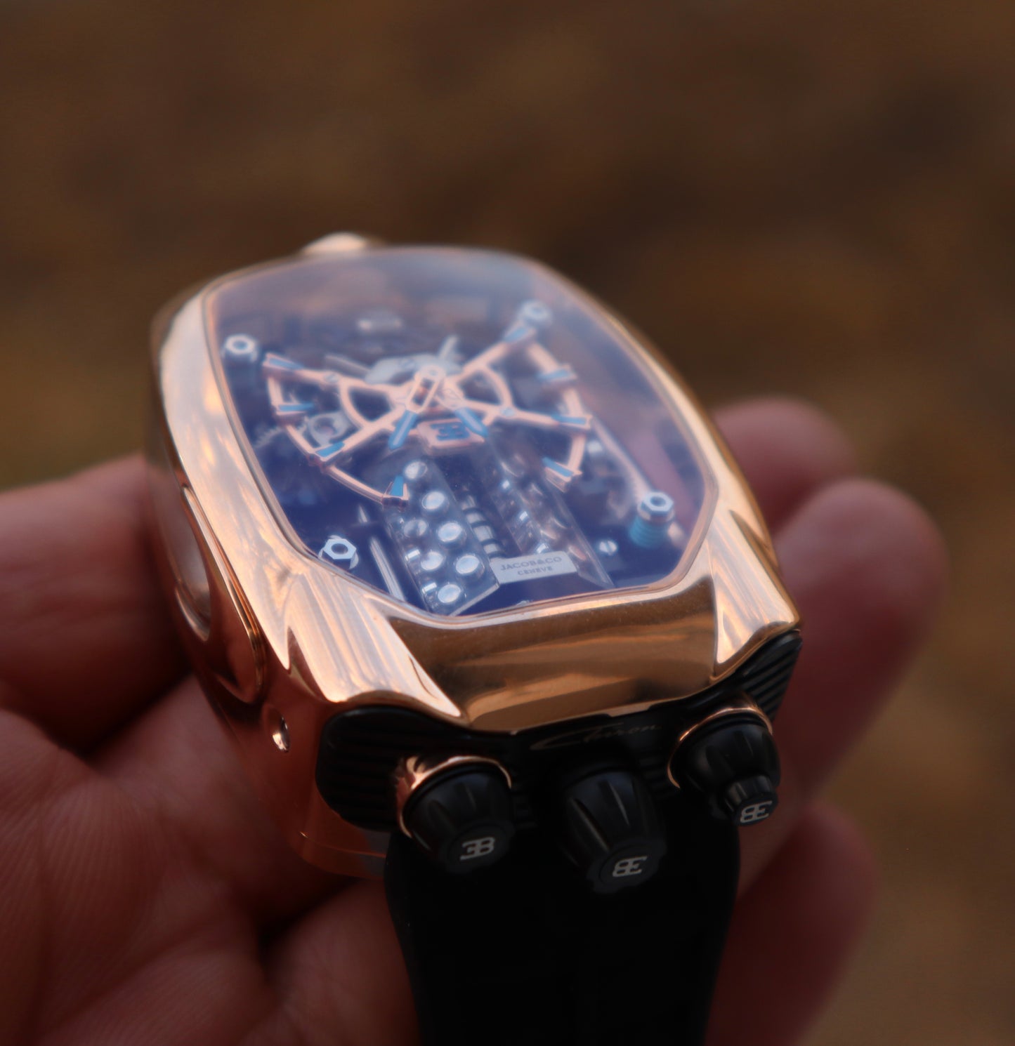 ( السعر بالاردني ٦٣٠ ) jacob & co bugatti chiron - اصدار كاين ماكينة سويسري صناعة يدوية من الداخل صناعة يدوي (Copy)