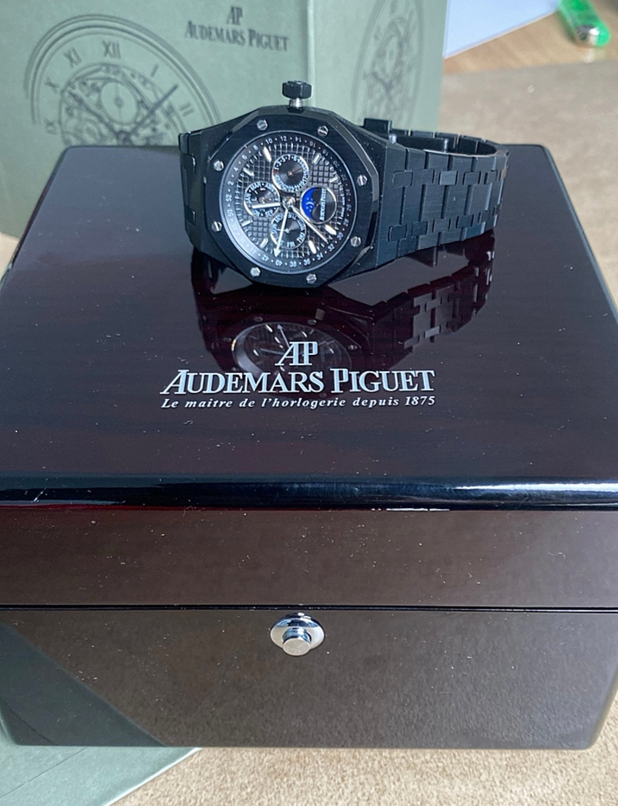 AP Royal Oak Calendar 41 mm - أي بي رويال اوك كاليندار اسود