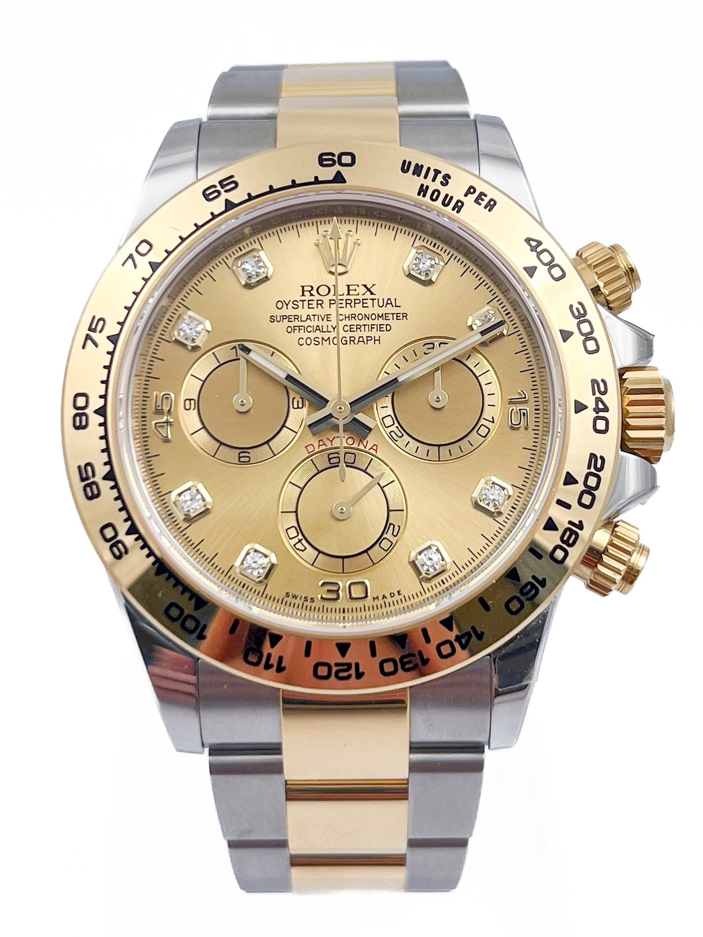40 mm رولكس دايتونا ستيل وذهب بقرص ذهبي بالكامل