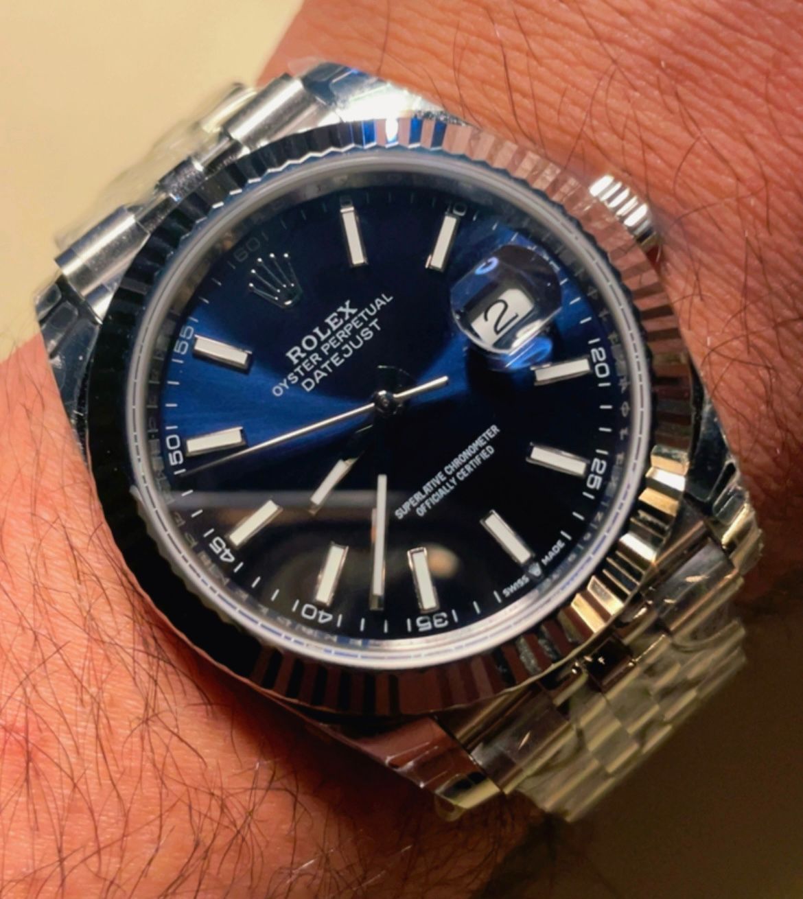 رولكس دايت جست كلين جوبلي ستراب- الساعة الان في عمان - السعر بالاردني ٦٠٠ دينار