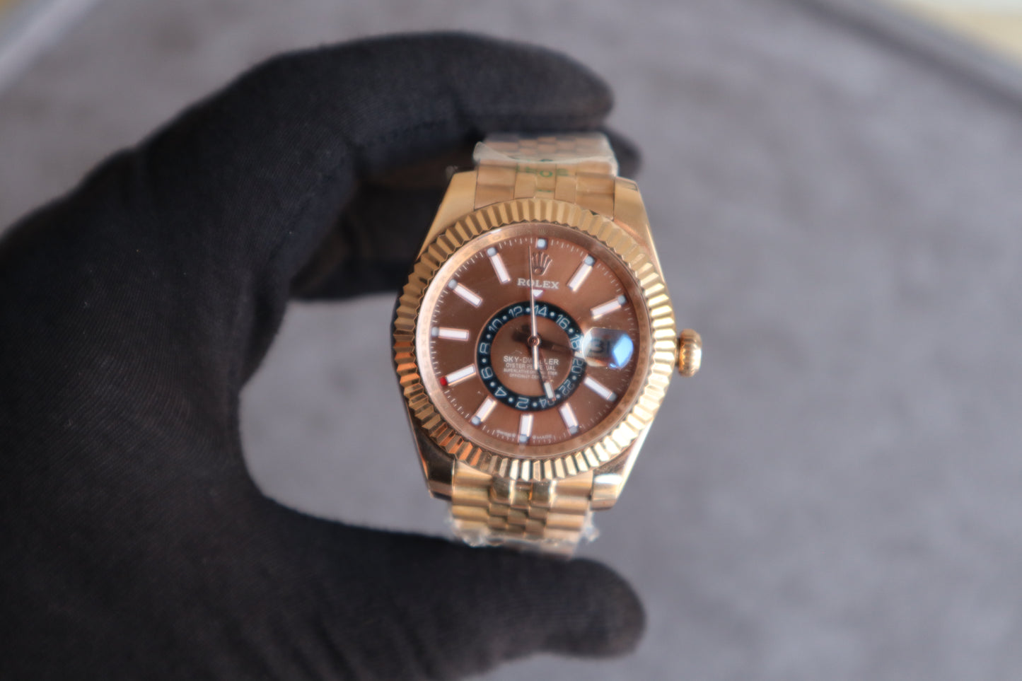 42 mm السعر بالاردني ٣٠٠ دينار رولكس سكاي دولر روز جولد سوبر كواليتي