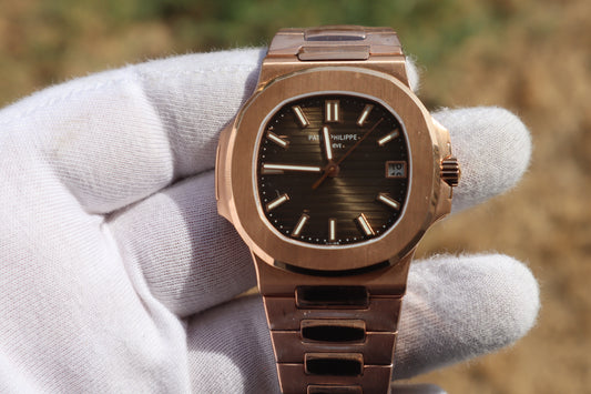 PATEK Philippe  Nautilus Rose Gold Clean - نوتيلس فول روزجولد كلين حبة واحدة