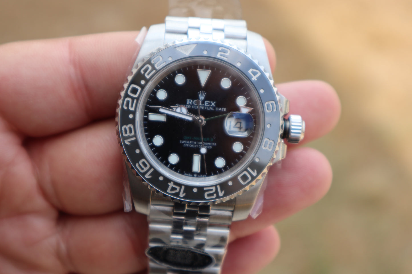 Rolex GMT Bruce Wayne - رولكس جي أم تي بروس وين كلين طبق الأصل ماكينة سويسري