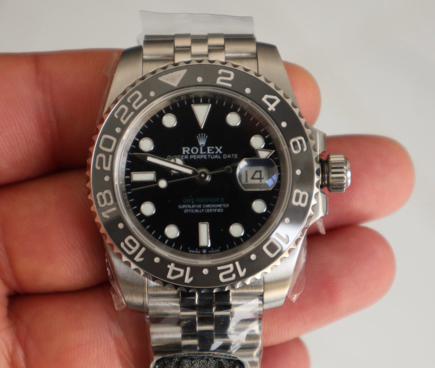 Rolex GMT Bruce Wayne - رولكس جي أم تي بروس وين كلين طبق الأصل ماكينة سويسري