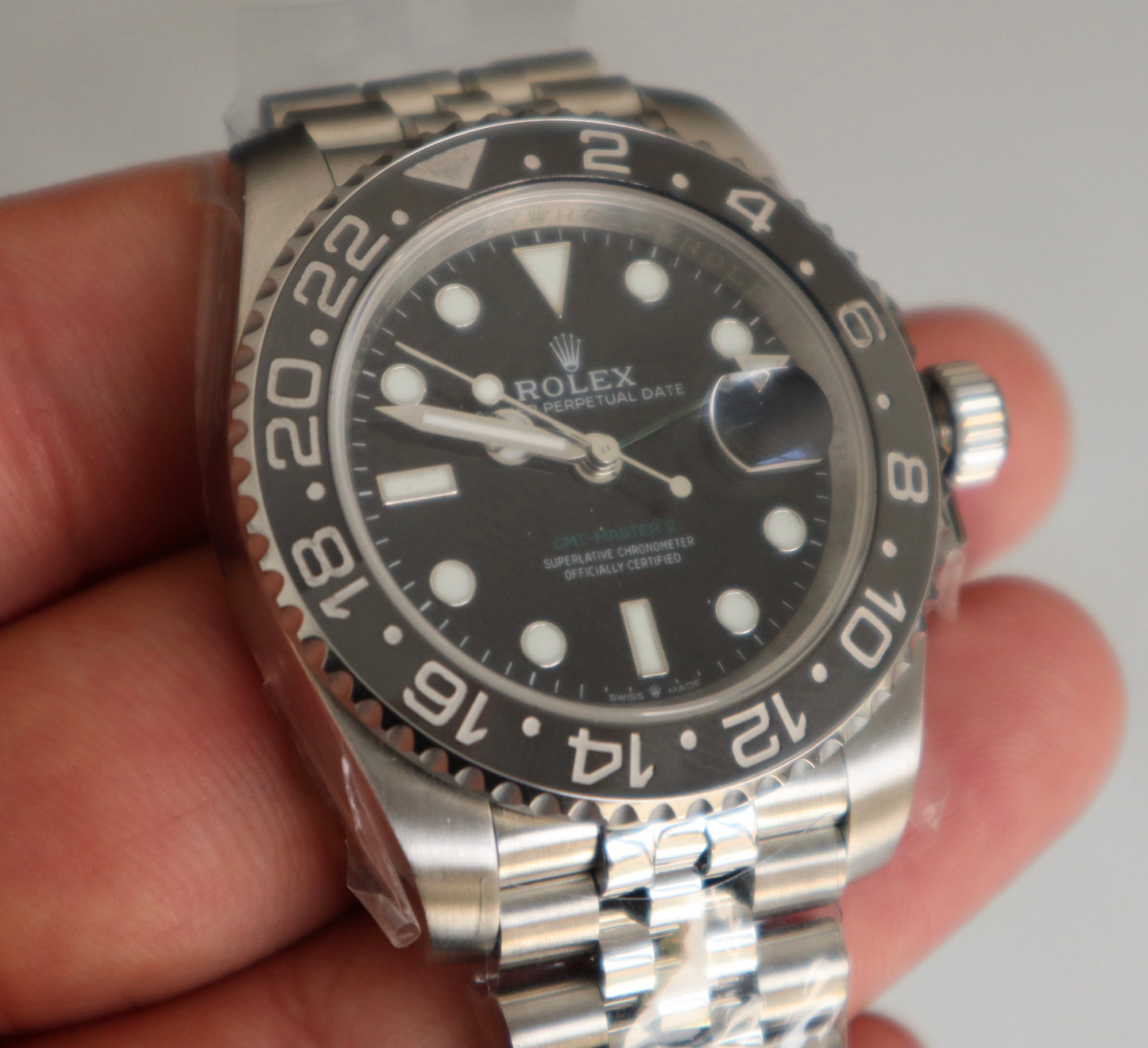 Rolex GMT Bruce Wayne - رولكس جي أم تي بروس وين كلين طبق الأصل ماكينة سويسري