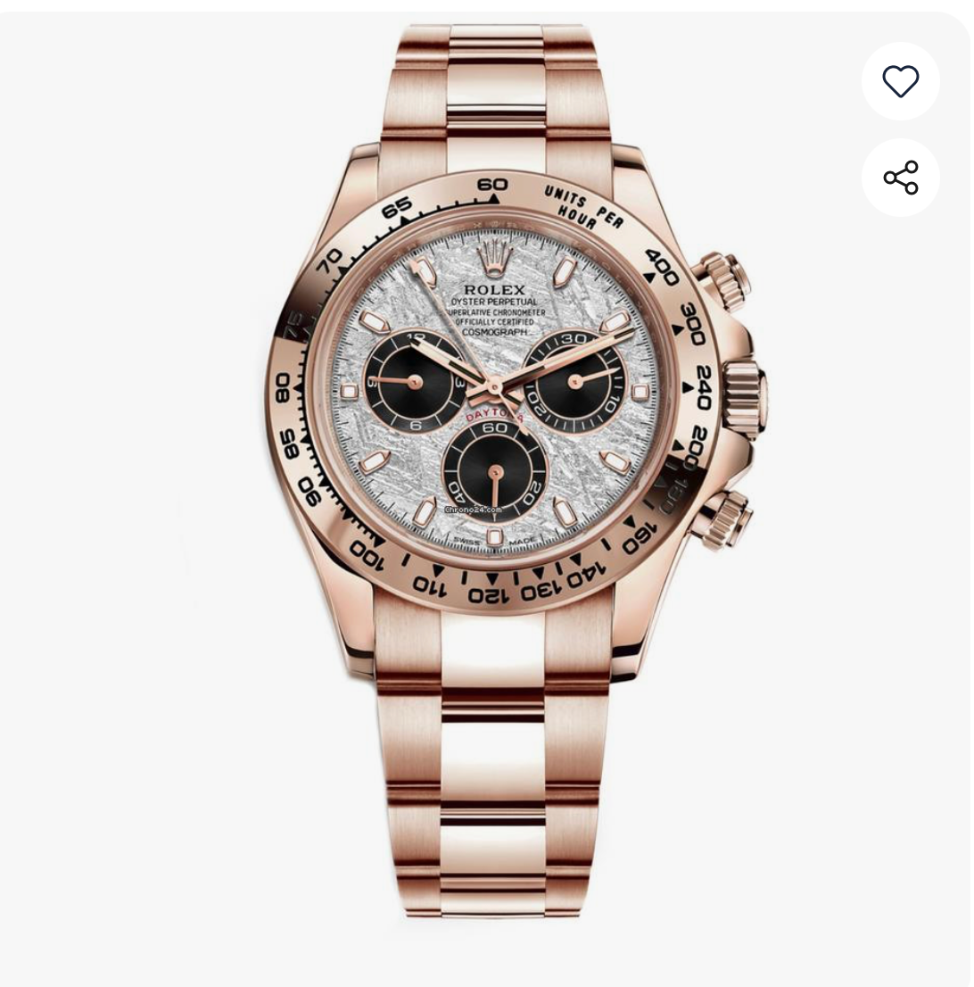 (40 mm) السعر بالدينار الاردني 350 دينار - رولكس دايتونا ماربل روز جولد