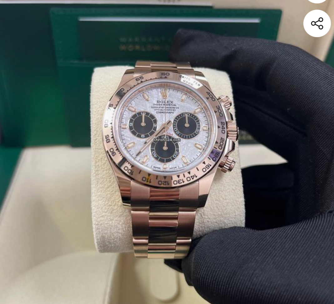 (40 mm) السعر بالدينار الاردني 350 دينار - رولكس دايتونا ماربل روز جولد