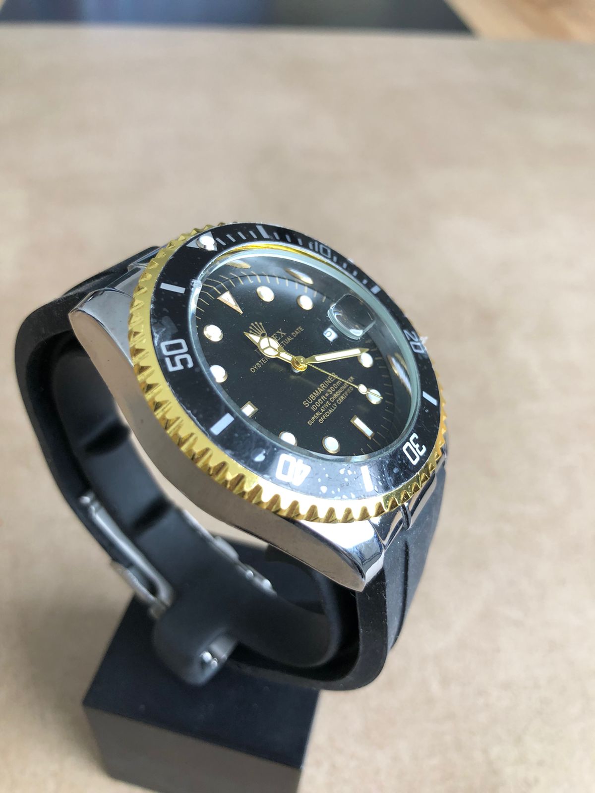 BLACK ROLEX SUBMARINER WATCH : ساعة رولكس سبمارينير اسود