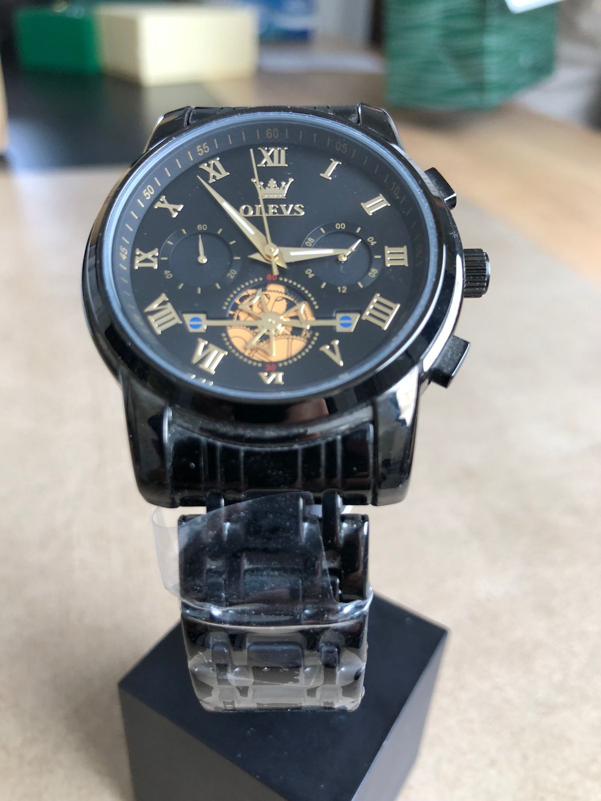 BLACK OLIVS WATCH :  ساعة اوليفس اسود