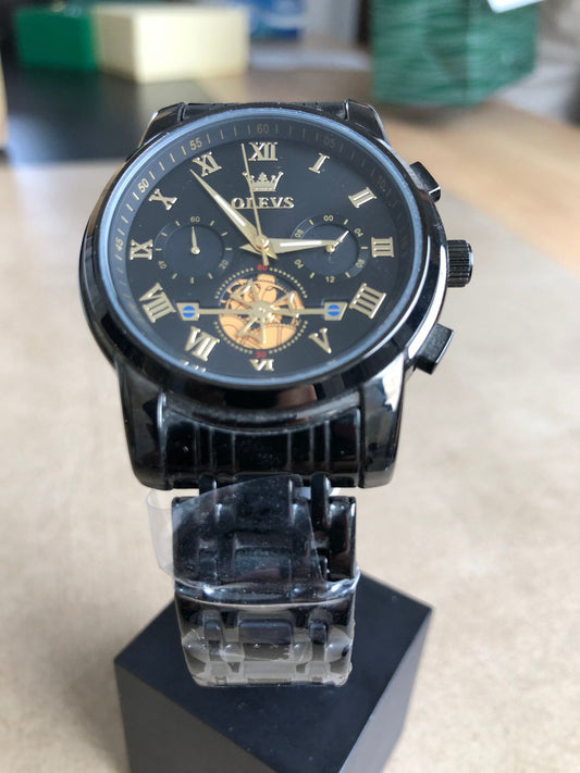 BLACK OLIVS WATCH :  ساعة اوليفس اسود