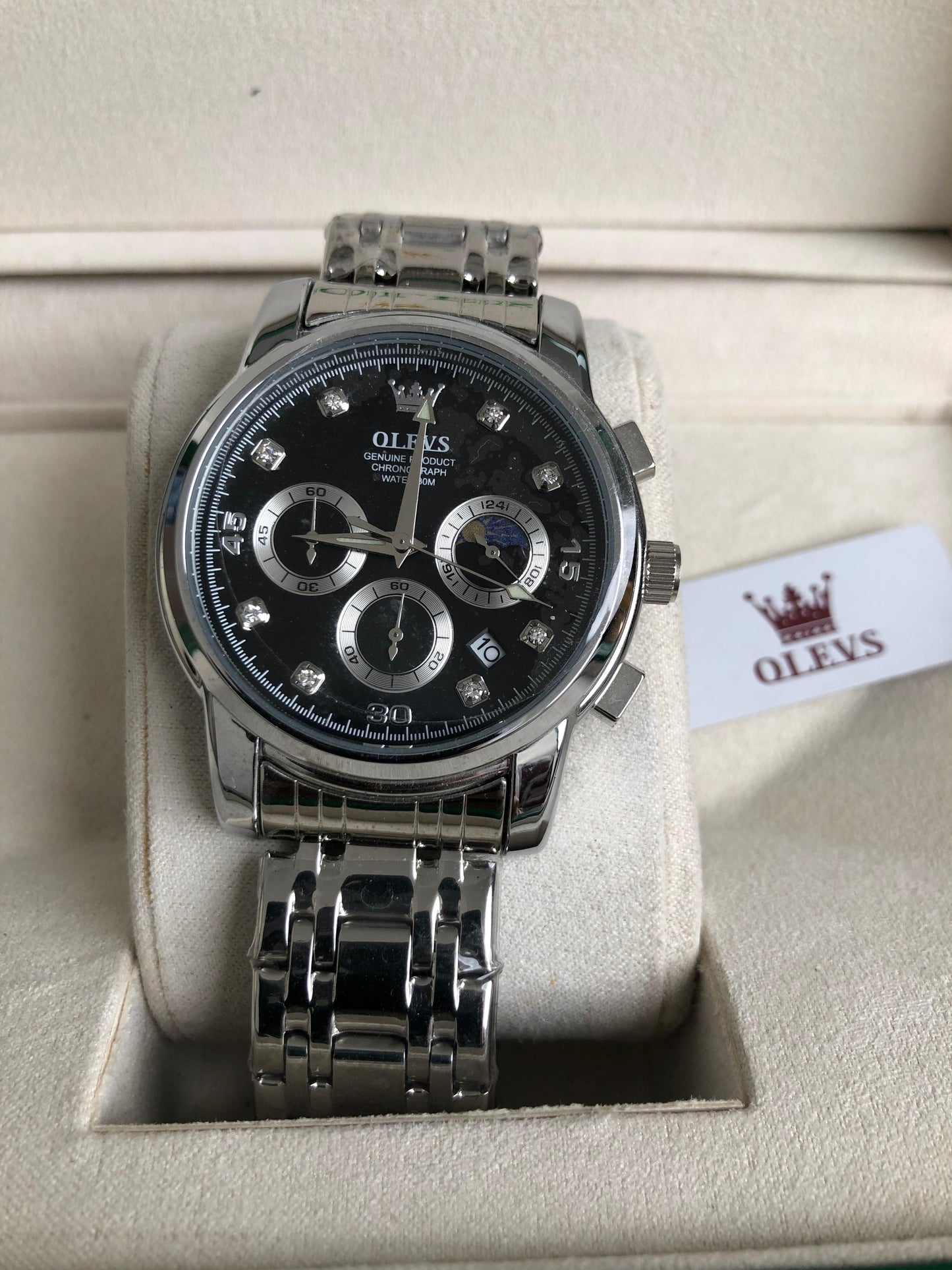 OLEVS WATCH 5  :   ساعة اوليفر فضي