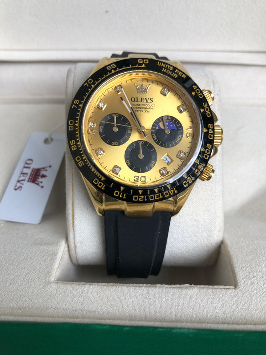 OLEVS WATCH 2  :   ساعة اوليفز ذهبي اسود