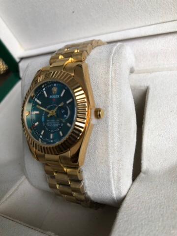 ROLEX WATCH   :  ساعة رولكس  ازرق ذهبي