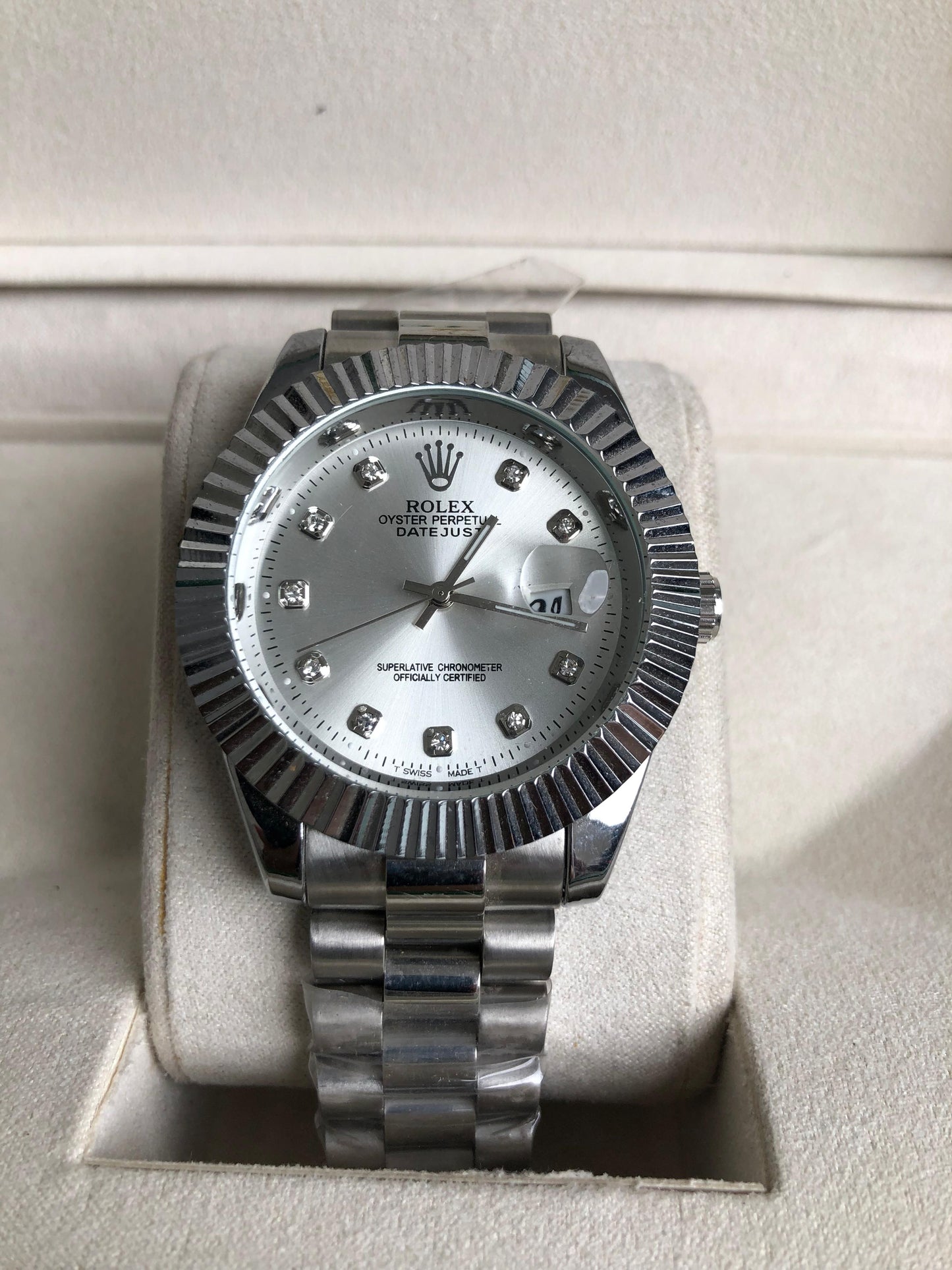 ROLEX WATCH   :  ساعة رولكس اويستر فضي