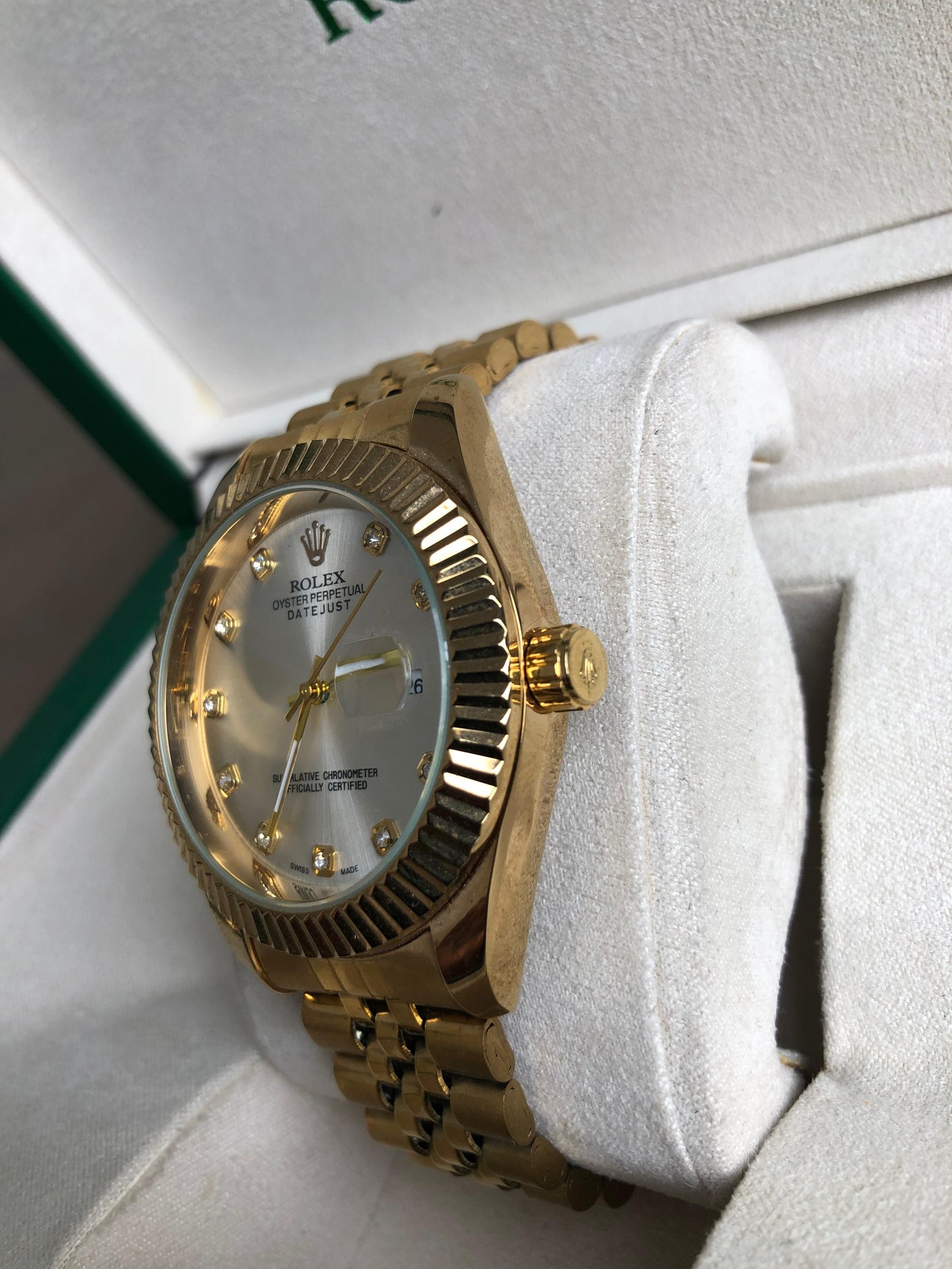 ROLEX WATCH   :  ساعة رولكس داي جست فضي ذهبي