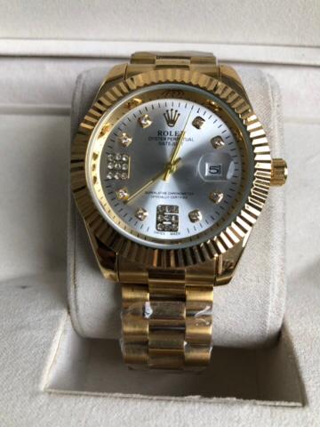 ROLEX WATCH   :  ساعة رولكس اويستر سلفر ذهبي