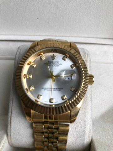 ROLEX WATCH   :  ساعة رولكس  ذهبي سلفر