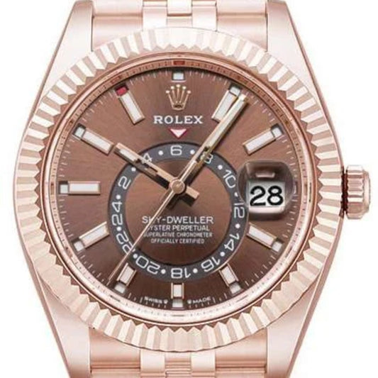42 mm ساعة رولكس سكاي دولر سوبر كلين - روز جولد بالكامل