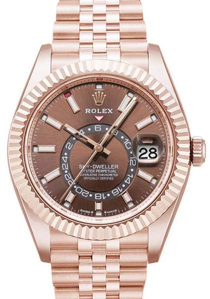 42 mm ساعة رولكس سكاي دولر سوبر كلين - روز جولد بالكامل