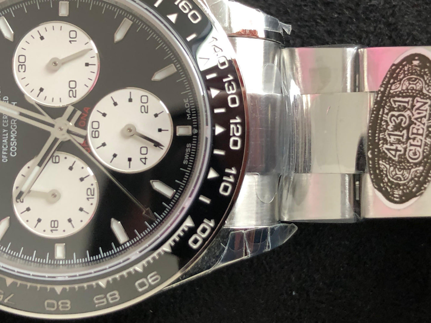 40 mm رولكس دايتونا مينا  أسود وعدادات بيضاء
