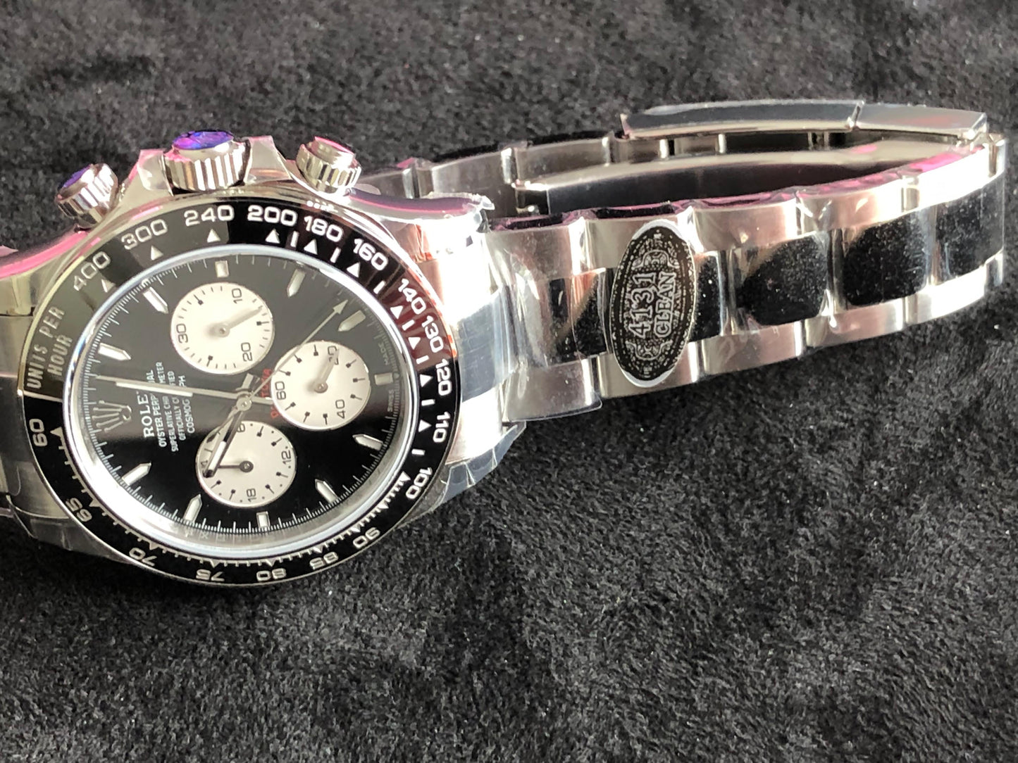 40 mm رولكس دايتونا مينا  أسود وعدادات بيضاء