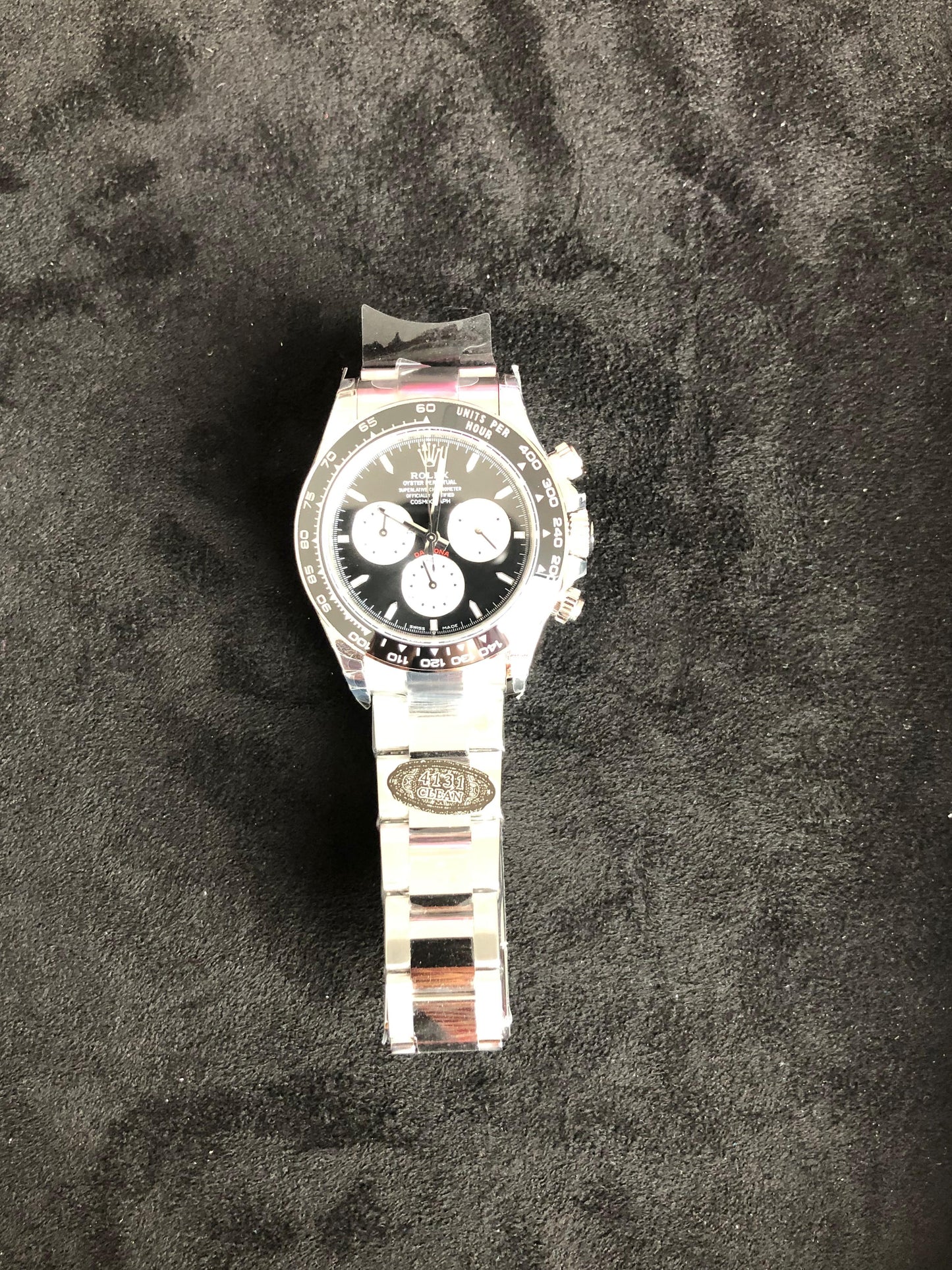 40 mm رولكس دايتونا مينا  أسود وعدادات بيضاء