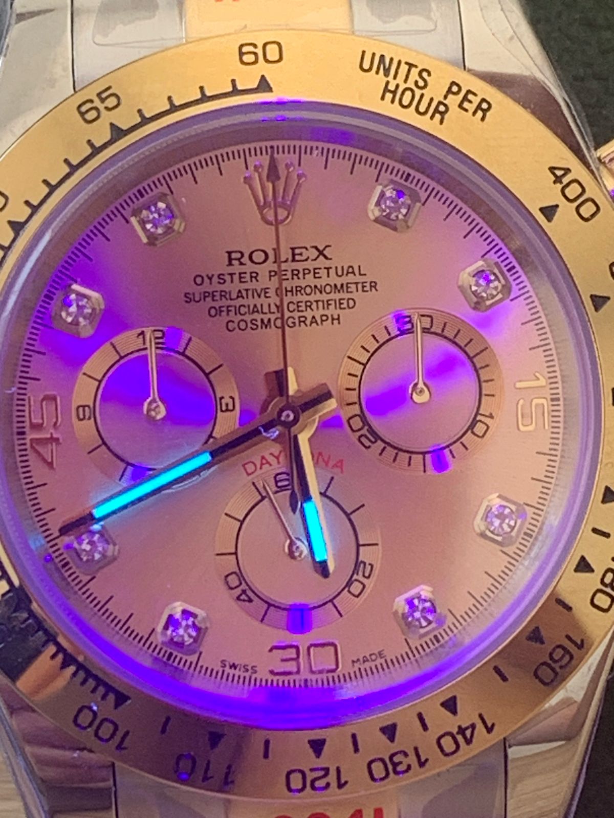 40 mm رولكس دايتونا ستيل وذهب بقرص ذهبي بالكامل
