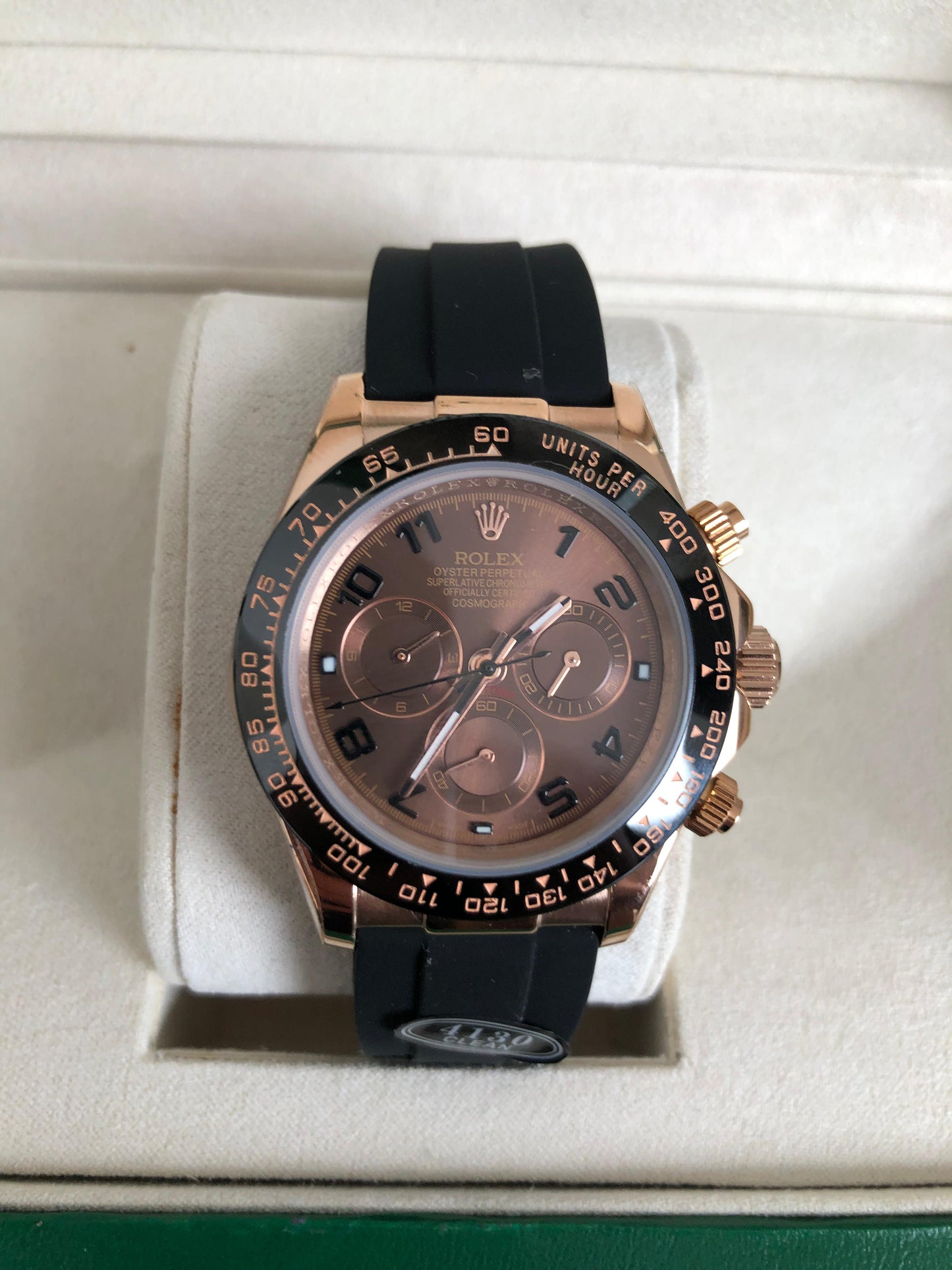 43 mm لمدة ٢٤ ساعه فقط رولكس دايتونا كلين روزجولد - كلين طبق الأصل ماكينة سويسري  قطعة واحدة فقط