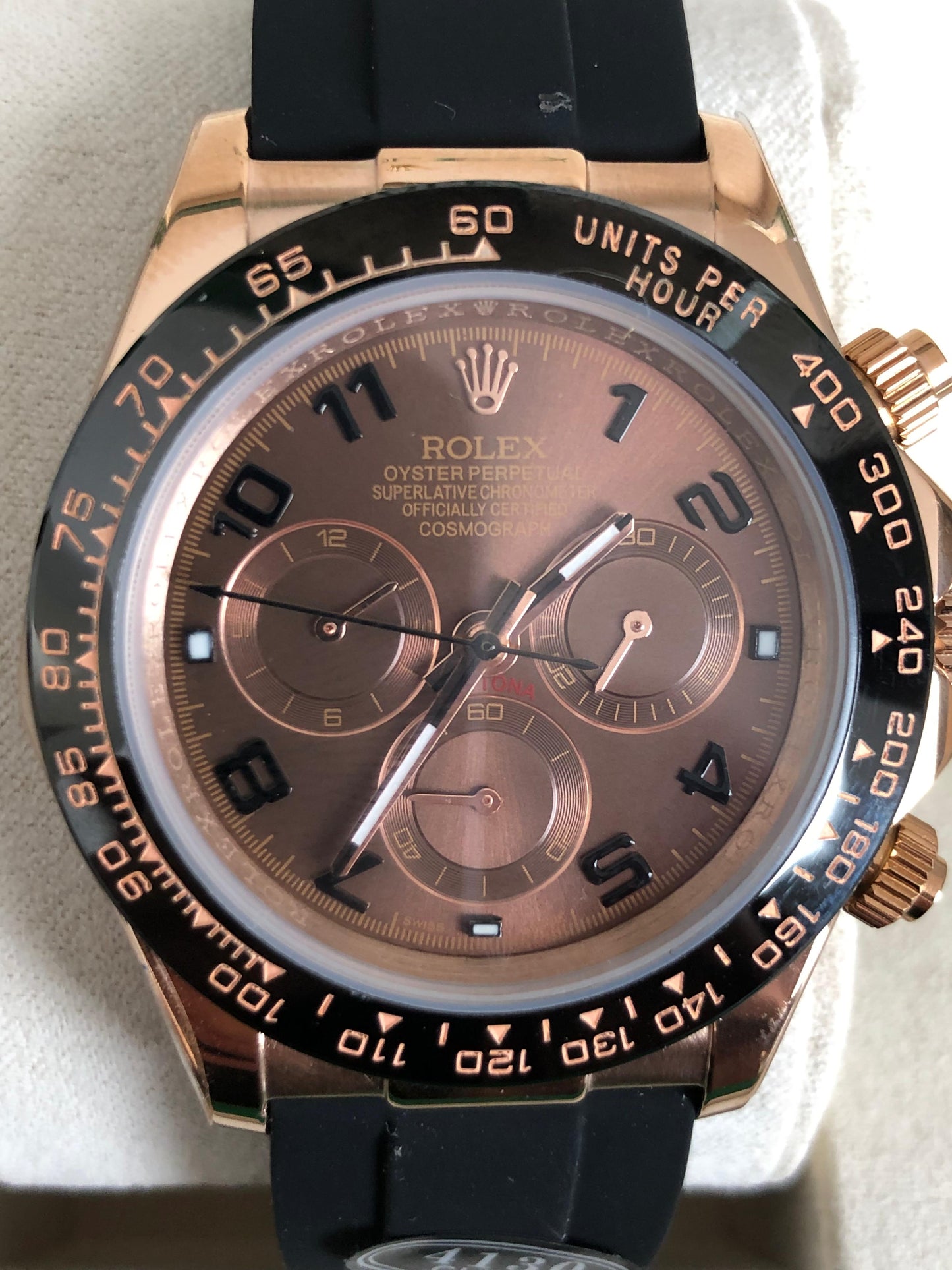 43 mm لمدة ٢٤ ساعه فقط رولكس دايتونا كلين روزجولد - كلين طبق الأصل ماكينة سويسري  قطعة واحدة فقط