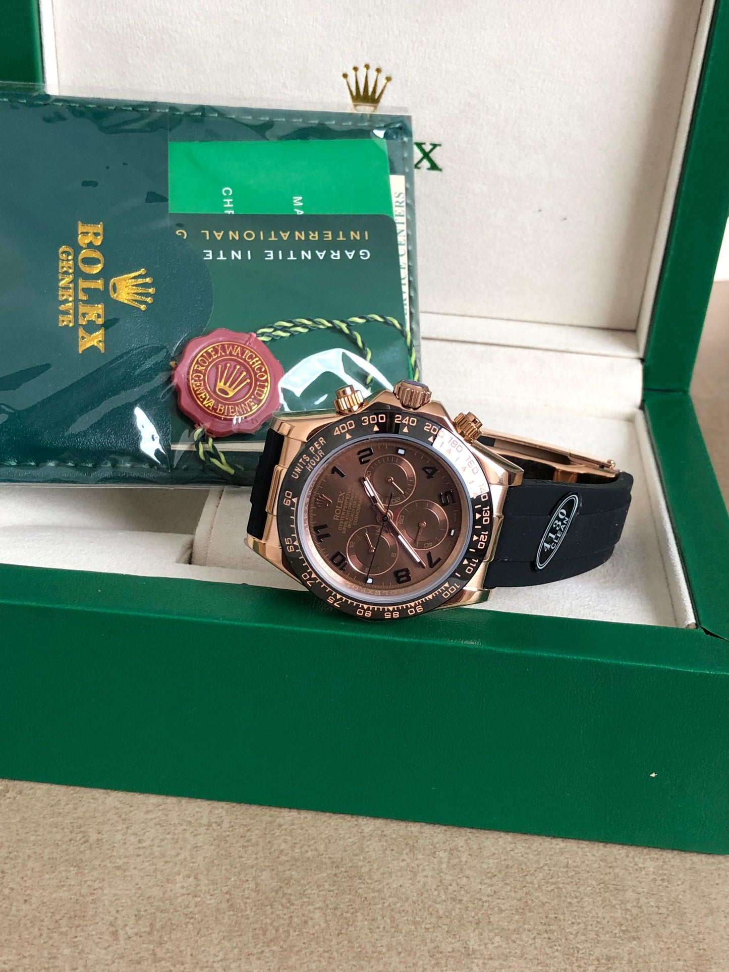 43 mm لمدة ٢٤ ساعه فقط رولكس دايتونا كلين روزجولد - كلين طبق الأصل ماكينة سويسري  قطعة واحدة فقط